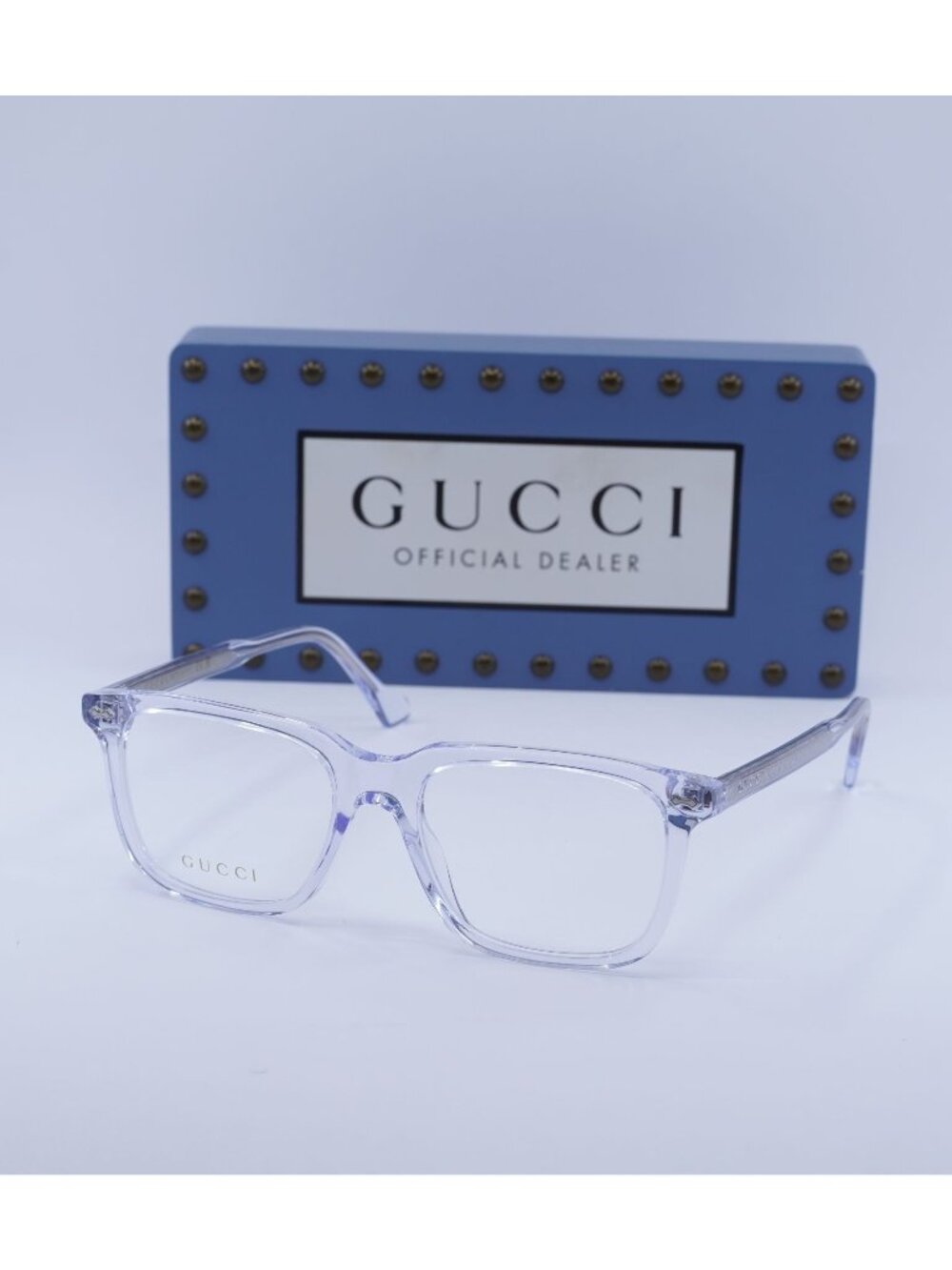 Gucci GG0737O 018 Square Eyeglasses 53mm - Crystal / Silver